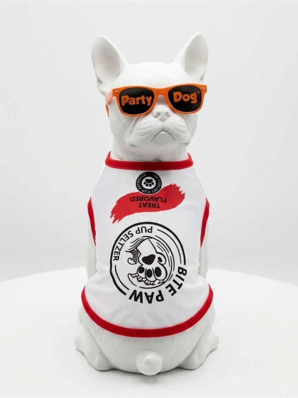 Pet costume  Red-Trim White Pet Tank Top by